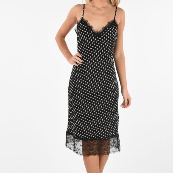 NWOT Michael Kors Lace-Trimmed Printed Stretch-Jersey Dress - Picture 4 of 10